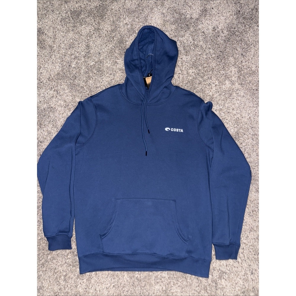 Costa Del‎ Mar Hooded Sweatshirt Long Sleeve Navy Logo Size Adult Large(NEW)!